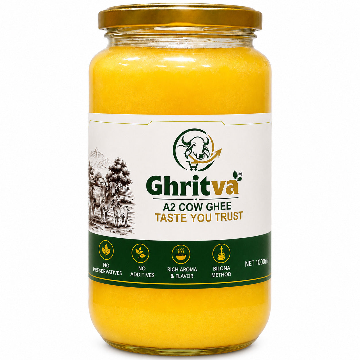 Desi Cow Ghee 1000ml| Traditional Bilona Method | Pure, Natural, Aromatic & Danedaar | NABL Lab Tested (70+ Quality Tests) (Copy)