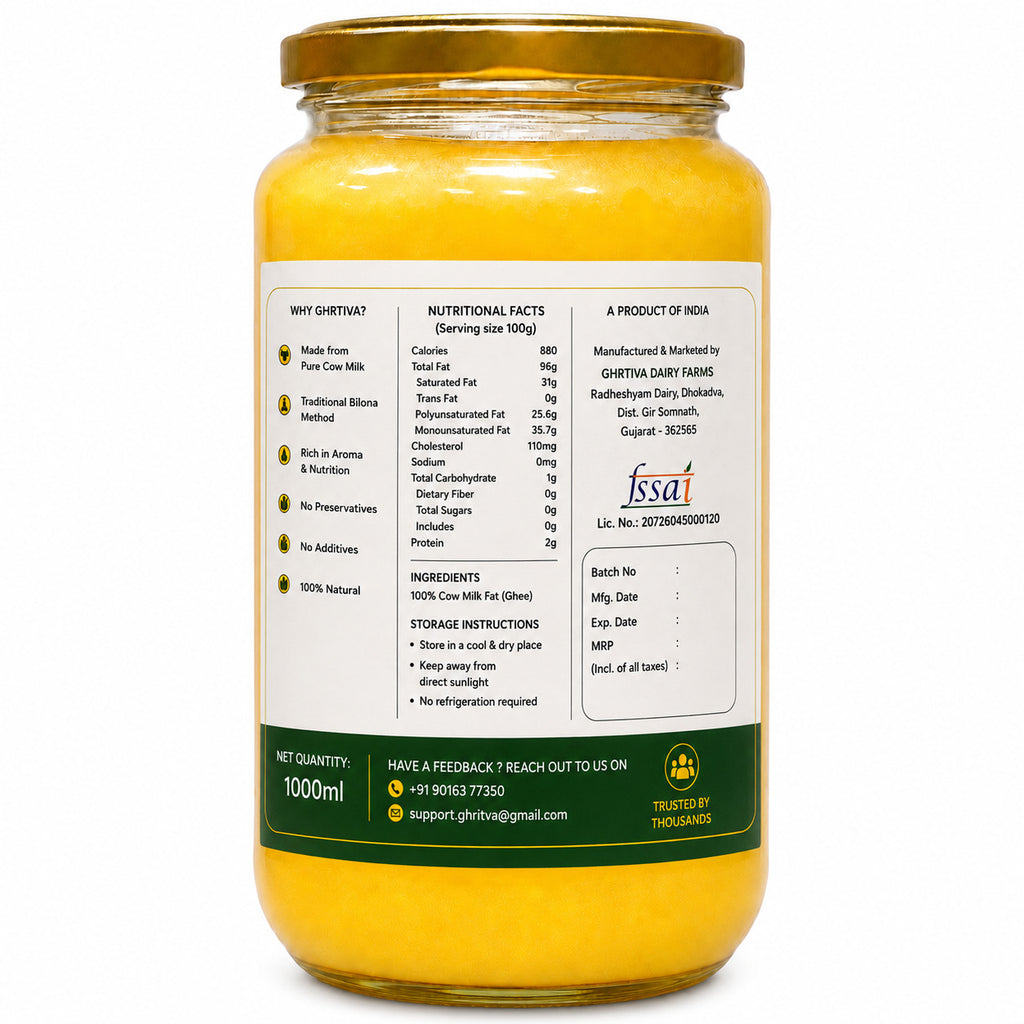 Desi Cow Ghee 1000ml| Traditional Bilona Method | Pure, Natural, Aromatic & Danedaar | NABL Lab Tested (70+ Quality Tests) (Copy)